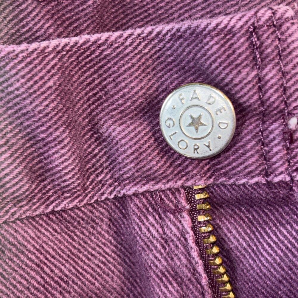 Vintage 90s Faded Glory Purple Garment Dyed Jeans Womens 12 Petite USA Grunge - Picture 5 of 10